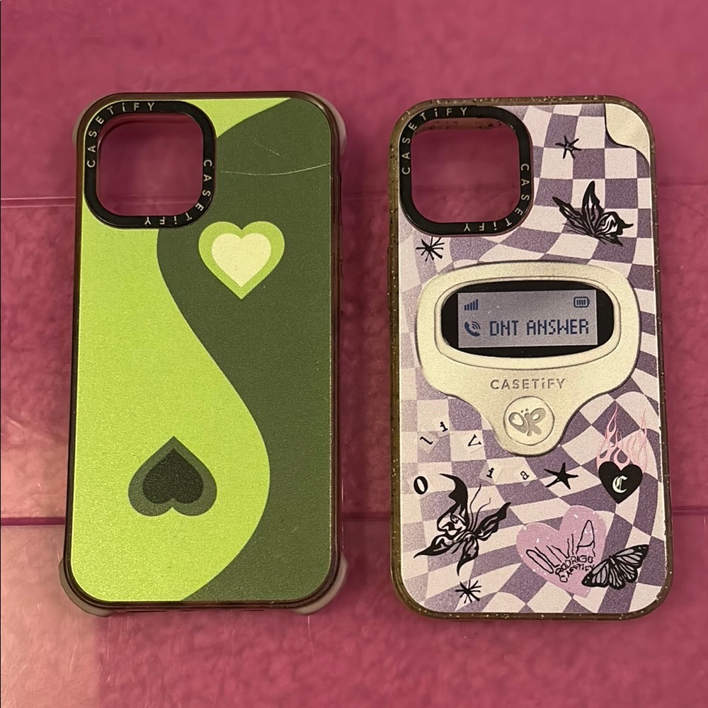 Casetify Green and Purple iPhone Cases